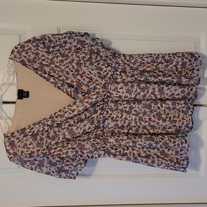 Purple and blue floral top